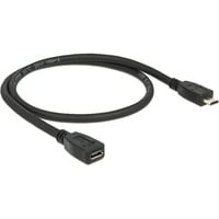 0.5m USB 2.0 cavo USB 0,5 m Micro-USB B Nero, Cavo di prolunga