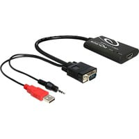 62407 cavo e adattatore video 0,23 m VGA, 3p, USB A HDMI Nero en oferta