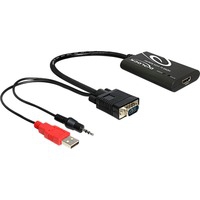 62407 cavo e adattatore video 0,23 m VGA, 3p, USB A HDMI Nero