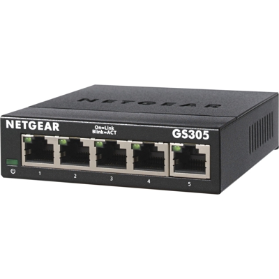 GS305 Non gestito L2 Gigabit Ethernet (10/100/1000) Nero, Interruttore