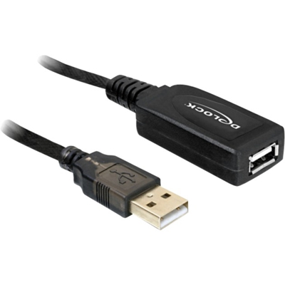 20m USB 2.0 cavo USB Nero, Cavo di prolunga