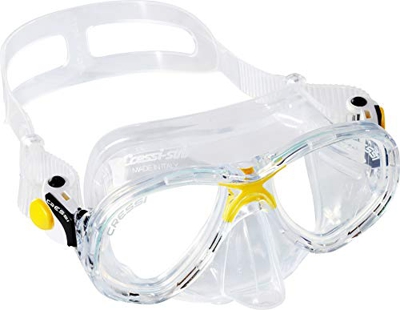 Cressi Marea Jr, Maschera Subacquea a Due Vetri Separati Unisex Bambini, Trasparente/Giallo, Taglia unica