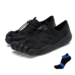 Scarpe da corsa a cinque dita da uomo, scarpe da trail running per il tempo libero scarpe fitness passeggiate trekking (colore: nero, taglia: 41) en oferta