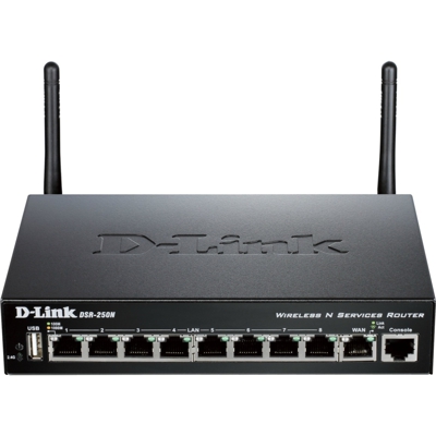 DSR-250N router wireless Gigabit Ethernet Banda singola (2.4 GHz) Nero