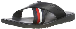 Tommy Hilfiger Criss Cross Leather Sandal, Punta Aperta Uomo, Blu (Midnight 403), 40 EU en oferta