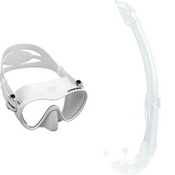 Cressi F1 Mask, Maschera Subacquea Monovetro Temperato del Tipo Frameless, Bianco & Mexico, Tubo Snorkel per Immersioni, Apnea, Snorkeling Unisex Adul precio