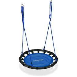 Relaxdays - Altalena da Giardino a Nido, per Bambini e Adulti, Regolabile, Ø 80 cm, Portata Max. 100 kg, Blu precio