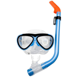 Junior Maschera Subacquea con Boccaglio Aqua/Nero 88DH - Multicolore - Waimea en oferta