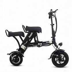 J&LILI Bicicletta Elettrica, Scooter Elettrico Portatile Pieghevole da 500 W Pieghevole A Due Posti, Bicicletta Elettrica Tandem Pomber per Adulti con características