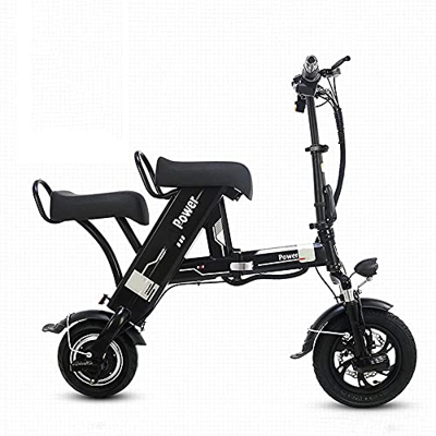 J&LILI Bicicletta Elettrica, Scooter Elettrico Portatile Pieghevole da 500 W Pieghevole A Due Posti, Bicicletta Elettrica Tandem Pomber per Adulti con