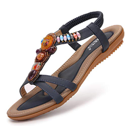 Sandali Piatta Donna Bohemia Casual Sandalo Antiscivolo Sandaletti Estivi Eleganti Tacco Basso Spiaggia Scarpe Morbide Infradito Clip Toe Sandals Stra precio