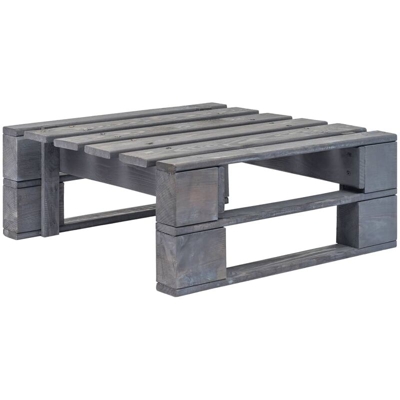 Ottomana da Giardino con Pallet in Legno Grigio - Grigio - Vidaxl