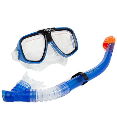 Intex Reef Rider I.6, Maschera e Boccaglio Unisex – Adulto, Blu, 22.2 x 8.6 x 49.5