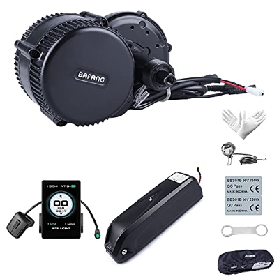 Bafang 250W 48V BBS01B Kit Bici elettrica Motore Centrale Kit di conversione Kit componenti Accessori Display o Kit con Batteria 10/11,6/13/17,5/18Ah,