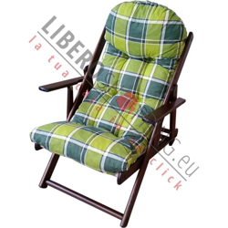 Poltrona relax lusso cuscino super imbottito con fantasie a quadri VERDE QUADRI en oferta