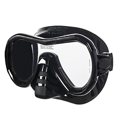 SEAC Giglio, Maschera Snorkeling e Immersione Subacquea Adulto Monolente, Taglia Regolare, Nero