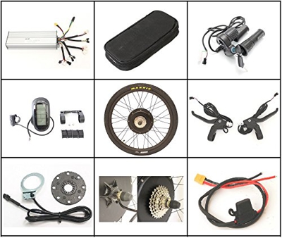 HalloMotor 10% Discount Electric Bike ebike Electric Bicycle 36V 1200W 48V 1500W 26" Rear Wheel Conversion Kits with LCD Display Support 5V Mobile Pho