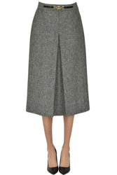 Wool midi skirt en oferta