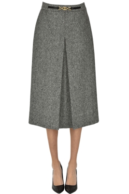 Wool midi skirt