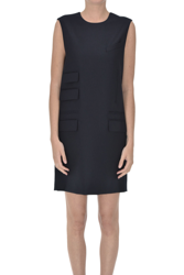 Wool-blend sheath dress en oferta