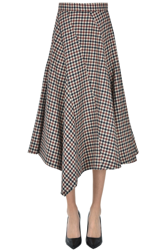 Checked print wool skirt precio