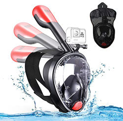 Maschera da Snorkeling,Maschera Subacquea con Visuale Panoramica 180° Design Pieno Facciale e Compatibile con Videocamere Sportive Mascherina Sub per  características