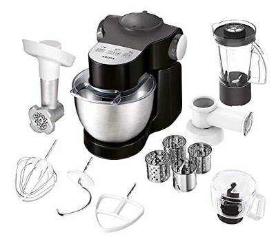 Krups KA3198 Master Perfect Plus - Robot da cucina 1.000 Watt, 7 velocità + funzione Pulse; ciotola in acciaio inox da 4 litri; 5 accessori: set da fo