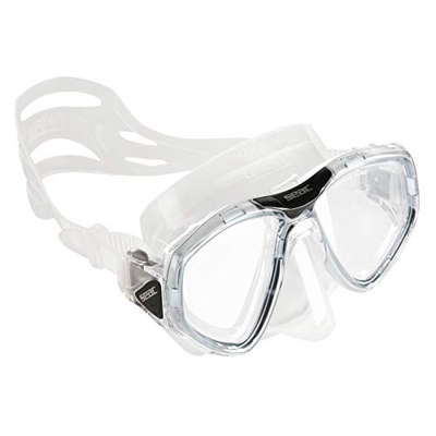 SEAC One, Maschera Sub per Immersioni Subacquee e Snorkeling con Custodia, Predisposizione Graduata per Miopia Unisex Adulto, Trasparente/Nero