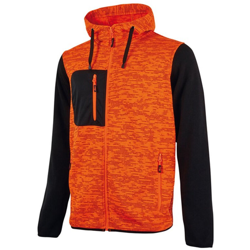 U-Power Rainbow Felpa con cappuccio full zip in pile, orange fluo, taglia XL en oferta