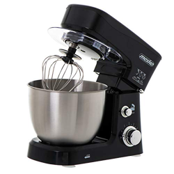 MESKO MS 4217 - Robot da cucina con ciotola da 3,5 l, in acciaio INOX, 6 velocità, gancio impasto, frusta, frusta, 1200 W, paraspruzzi, impastatrice precio