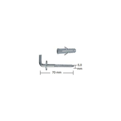 CONNEX MASIDEF - 4 CANCANI ZINCATI CON TASSELLI 5,0X70mm características