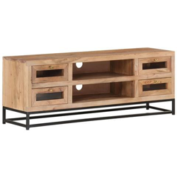 Mobile Porta Tv 110x30x40 Cm In Legno Massello Di Acacia en oferta