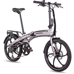 CHRISSON eFolder - Bicicletta elettrica pieghevole da 20 pollici, con motore al mozzo AIKEMA 250 W, 36 V, 30 Nm, per uomo e donna, pratica bicicletta  características