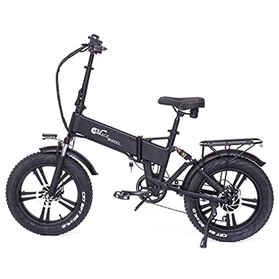 RX20 750W Bicicletta elettrica pieghevole 20 * 4.0 Fat Tire Mountain Bike 48V E-bike Sospensione completa (Black, 15Ah + borsa)