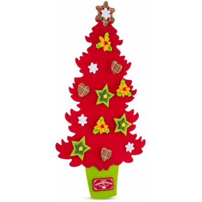 Albero di Natale in feltro da appendere 73 cm - rosso