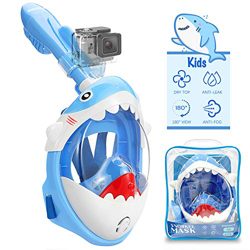 SHENMATE Maschera da Snorkeling Bambini, 180° Visuale Panoramica Immersioni Anti Appannamento e Infiltrazioni Design Mare Maschere Subacquea con Monta características