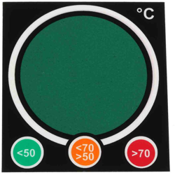 Etichetta indicatore di temperaturaSì RS PRO, da 50°C a 70°C, 52mm x 48mm, conf. da 10 pz. (Confezione da 10) características