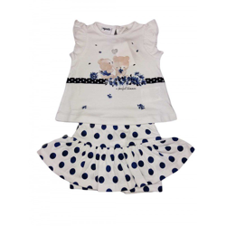 Completo maglia maglietta gonna bimba neonato Dodipetto Mignolo bianco blu 3 m precio