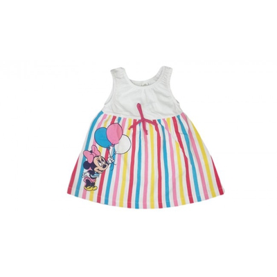 Vestito vestitino abito bimba neonato Disney baby Minnie bianco colori fantasia 12 m