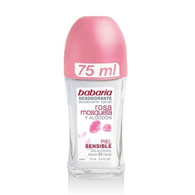 Babaria Rosa Mosqueta E Cotone Per La Pelle Sensibile Deodorante Roll-On 75ml