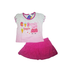 Completo maglia maglietta gonna bimba neonato Peppa Pig fucsia 24 m características