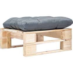 Divano da Giardino a Pallet e Cuscino Grigio Legno Naturale precio