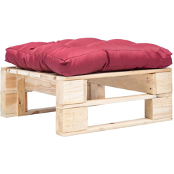 Divano da Giardino a Pallet e Cuscino Rosso in Legno Naturale precio