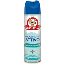 Bayer Sano E Bello Deodorante Attivo Al Muschio Bianco Igiene Per Cani 250ml características