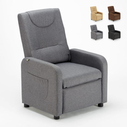 Poltrona Relax Reclinabile con Poggiapiedi in Tessuto Anna Design | Colore: Grigio Scuro precio