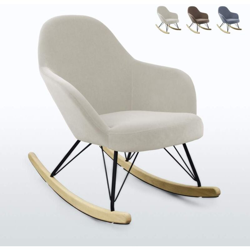 Sedia a dondolo design moderno Eiffel Rocking in velluto | Beige características