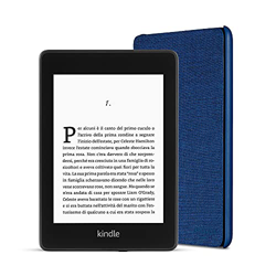 Kindle Paperwhite, 8 GB, con pubblicità + Custodia Amazon in tessuto (Blu) precio