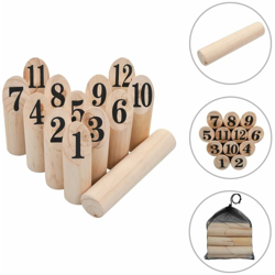 Set di Giochi in Legno Kubb Numerici - Marrone - Vidaxl en oferta