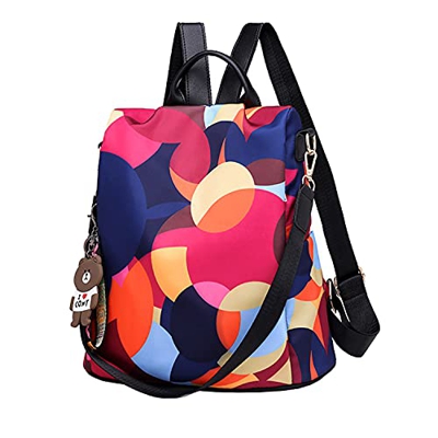 SPEEDEVE Donna Zaino Antifurto Impermeabile Casual Borsa a Tracolla,8864-Multicolore