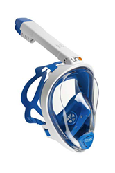 OCEAN REEF - UNO Snorkeling Mask - Maschera da Snorkeling Integrale con Boccaglio e Cinghia in Silicone - Disponibile in 2 Diverse Taglie (Bianco/Blu, precio